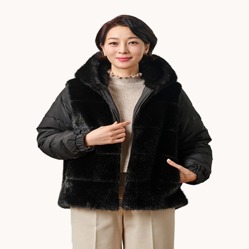 마담엘레강스 애니 리버시블 퍼포밍크 점퍼 KYV4JP02
