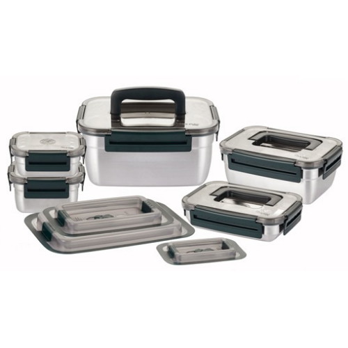 코리아락 더스텐 메탈와이드 그리너리 스텐 밀폐용기 8종 세트