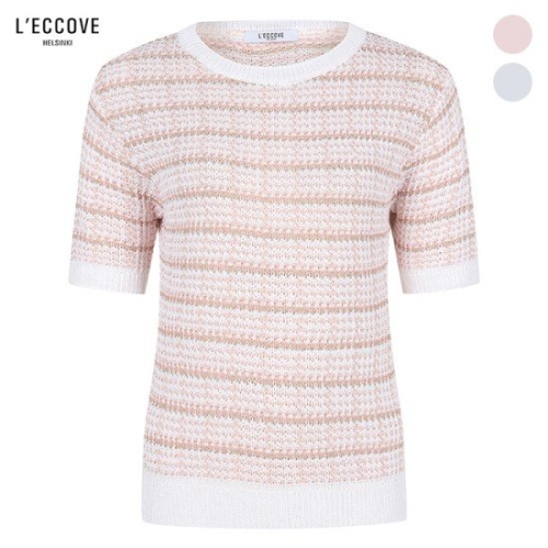 레코브 컬러 믹스 짜임 반팔 니트 LC41C8KN012E