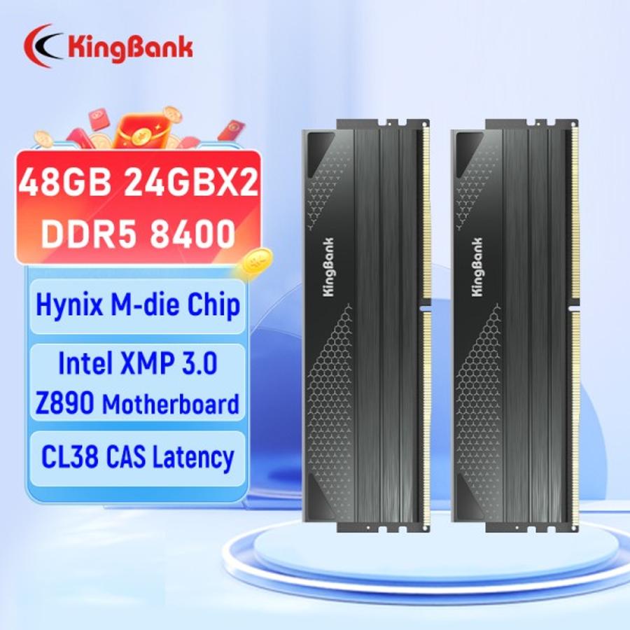 닉스 KingBank DDR5 메모리 램 24GBx2 48gb 8400MHz UDIMM 메모리 데스크탑 메모리 하이 M-다이 C.._이미지