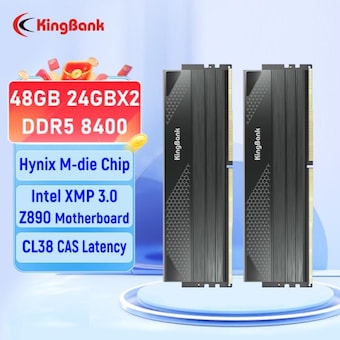 닉스 <b>KingBank</b> DDR5 메모리 램 24GBx2 48gb 8400MHz UDIMM 메모리 데스크탑 메모리 하이 M-다이 C..