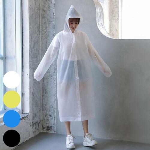 컬러 EVA 후드 레인코트 402J932S_이미지