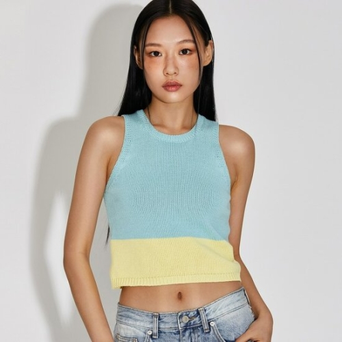  TG COLOR BLOCK SLEEVELESS KNIT TANK_T316TP112 PY