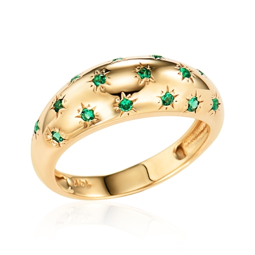 비앤비골드 14K 샤인 스텔라 컷팅 에메랄드 반지 SRS41448_이미지
