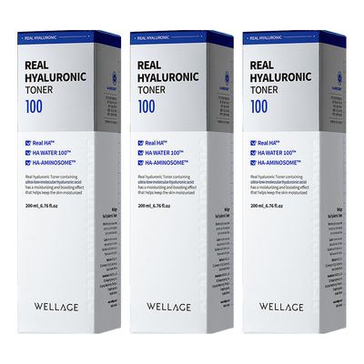 웰라쥬 리얼 히알루로닉 100 토너 200ml (3개)