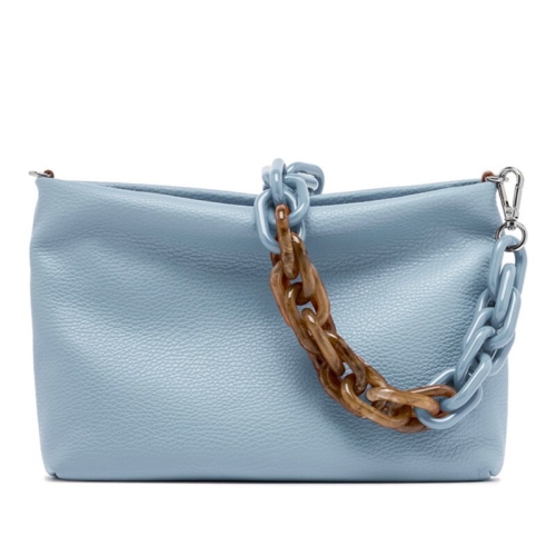 지아니끼아리니 지안니끼아리니 라이트 블루 해머드 가죽 브렌다 체인 클러치 BS8265 COMMGRN3615