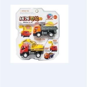 2p 세계 건설차 블루 미니카 믹서트럭 크레인 후릭션_이미지