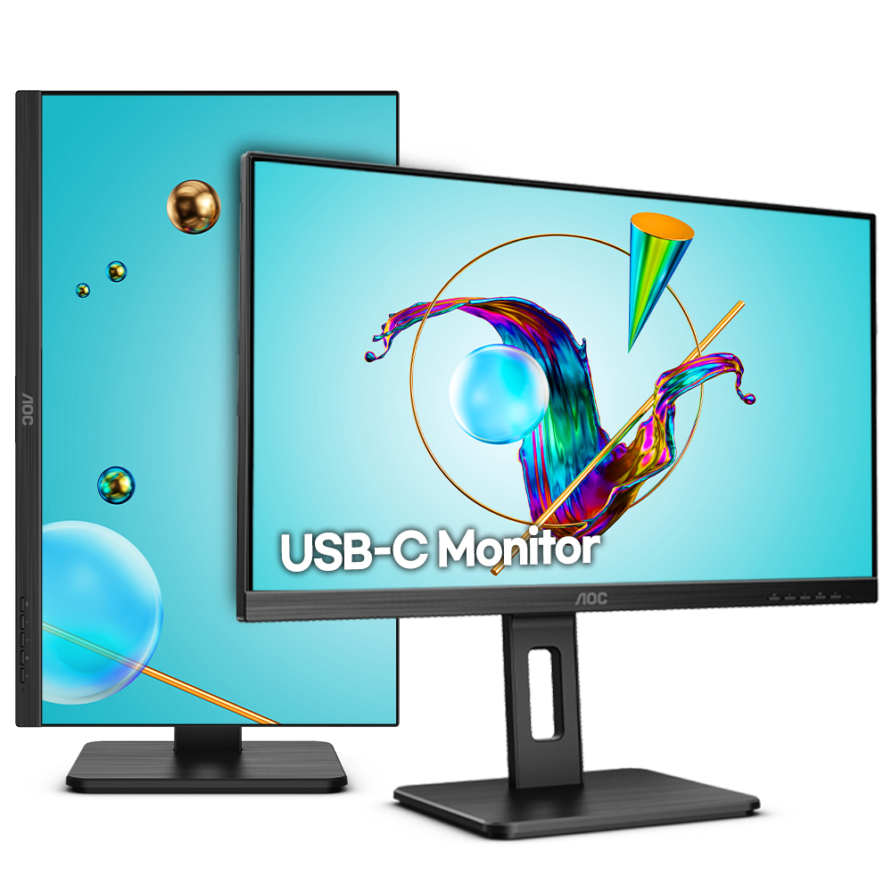 알파스캔 AOC U27P2C 4K UHD USB-C 프리싱크 높낮이 무결점_이미지