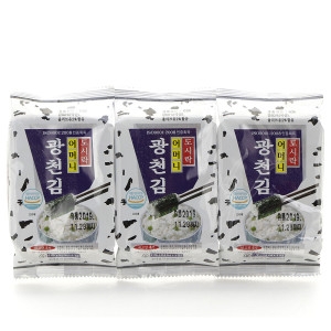 광천김 광천어머니김 3단 도시락김 4g 3봉 24개입 1box 총 72봉 전장김 식탁김 돌자반 김밥김 김자반_이미지