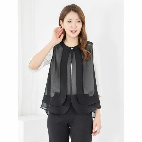 모슬린 조끼 쉬폰 원버튼 MQG126757 마담 미시 중년여성 빅