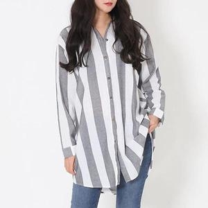 셀러허브 여자 오버핏유니 스트라이프 트렌드 남방 1P 데일리 박스 S32191890