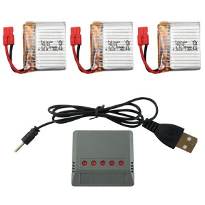 시마 X26 미니드론 배터리충전기 3.7v 380mah 3개세트