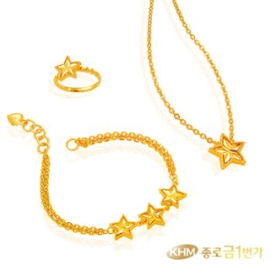 골드리카 24K 순금 반짝하트 목걸이7.5g+18k잠금_이미지