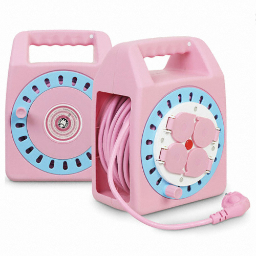 러그박스 4구 캡형 캠핑릴선 핑크 (20m)_이미지