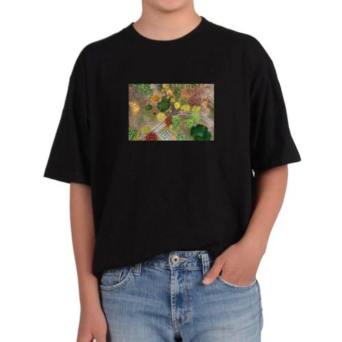 반팔 USA핏 공원 가을 단풍 산책 여행그림 다양한색상 전사이즈 WFKQ0PE