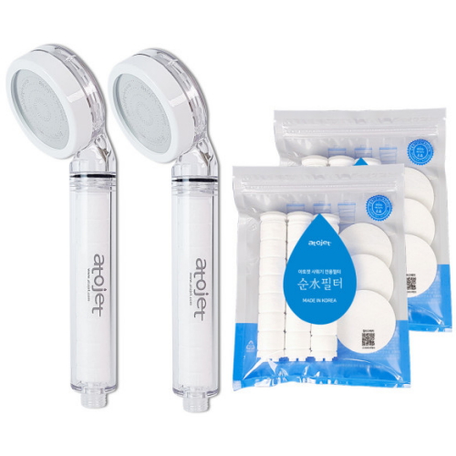 아토젯 녹물제거 필터샤워기 (본체 2개 + 필터 6개 + 헤드필터 6개)_이미지
