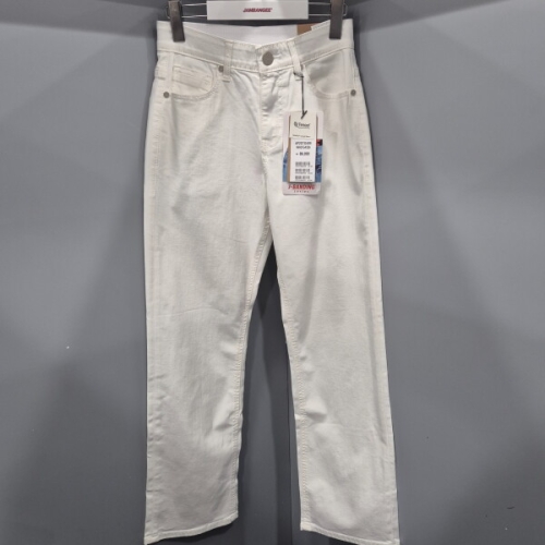 잠뱅이 패플 유니 화이트 오비안밴드 노멀워싱 와이드핏데님팬츠/AP2DTG4_이미지