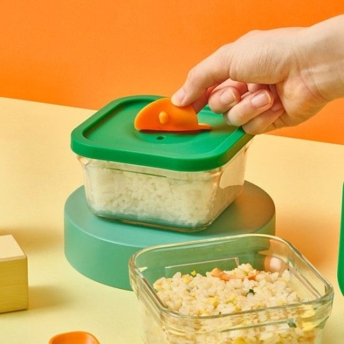 X 위글위글 햇밥용기 정사각 위글베어 440ml