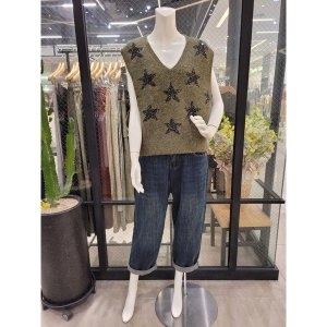 LJ3VT902 브이넥 별무늬 베스트
