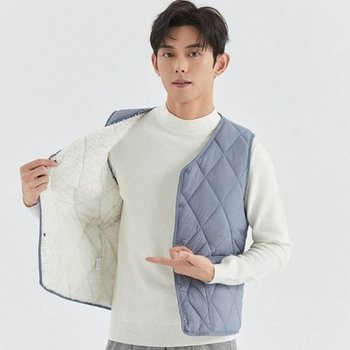 마름모 패턴 겨울 필수템 따뜻한 털안감 조끼_20528823_667501