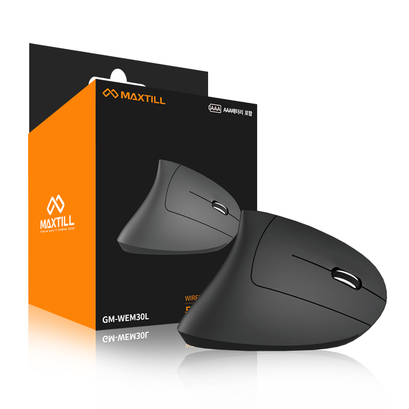 MAXTILL GM-WEM30L 무소음 무선 버티컬 마우스 (실버)_이미지