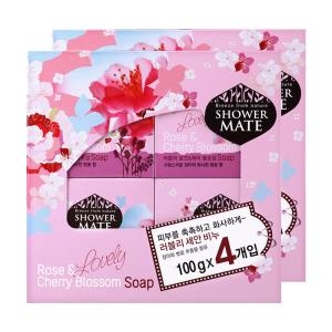 애경 샤워메이트 러블리 로즈&체리 블로섬 100g (8개)