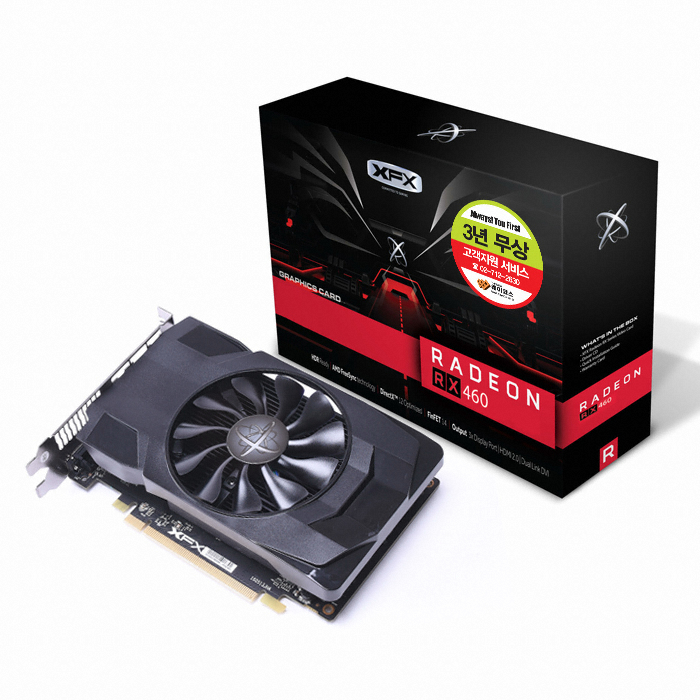 XFX 라데온 RX 460 블랙울프 Mini OC D5 4GB_이미지