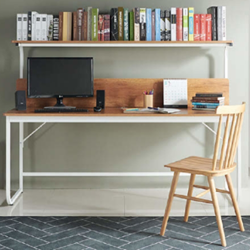 나무뜰 하딘 화이트 선반형 철제책상 (1800x600)_이미지