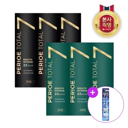 페리오 토탈7 인텐스 치약 120g x 6개+ 토탈7 칫솔 x 1개 (1세트)_이미지