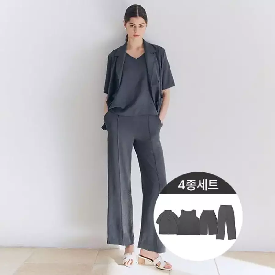 리베레츠 크링클포멀셋업4종자켓+이너+팬츠+플레어팬츠
