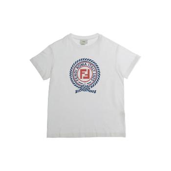 펜디 KIDS 화이트 코튼 로고 티셔츠 JMI5127AJF0TU9_이미지