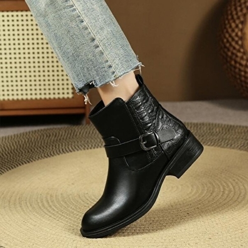 셀러허브 악어가죽무늬여성부츠 겨울앵클부츠MR-9 11373050A_이미지