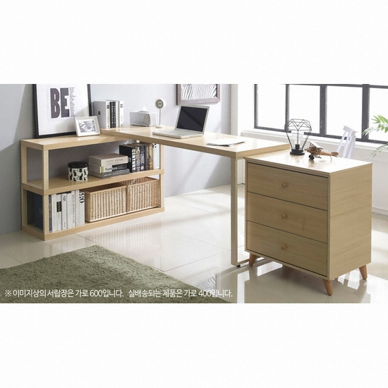 보라가구 와이드 스틸 책상 1600 책장 2단 서랍세트  (160x55cm)_이미지