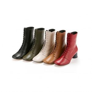 나인웨스트 양가죽 레이스업 앵클부츠 5.5cm NW045 716762 블랙 230