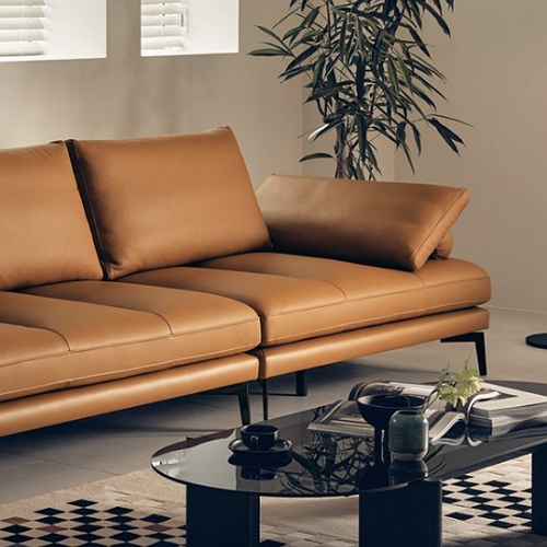 에싸 파비아 오픈코너형 토그 천연가죽 소파 4인용_이미지