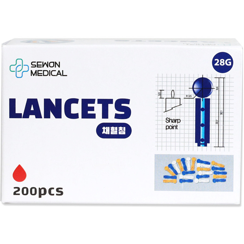 세원양행 비멸균 십자형 란셋 28G