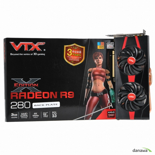 VTX3D 라데온 R9 280 X-Edition Back Plate D5 3GB_이미지