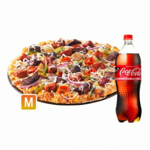 도미노피자 ㅤ글램핑 바베큐 피자(오리지널)M (+콜라1.25L)_이미지