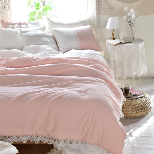  벨라이프 화이트  마리앤 레이스 차렵이불 세트 Q 2color