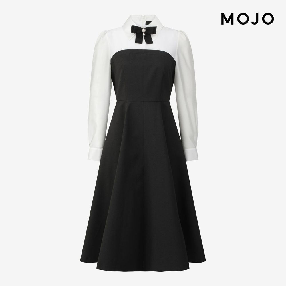 파인트리 모조 카라 블라우스 플레어 원피스 J261XSE007BK