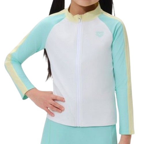 버블 레귤러핏 집업 래쉬가드 A6BG1GC01WHT