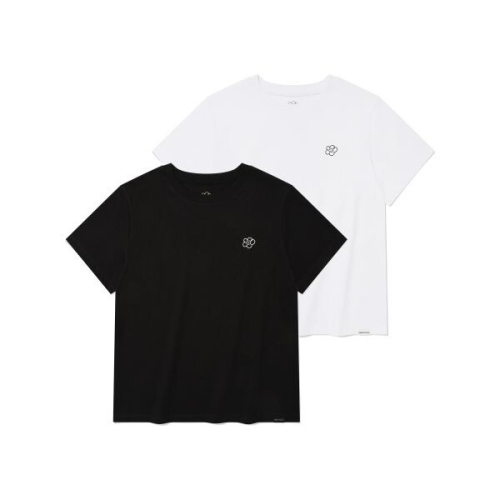 비케이브 와키윌리 2PACK 우먼스 릴리 반팔 티셔츠 블랙/화이트 WA2602STE2TC_이미지