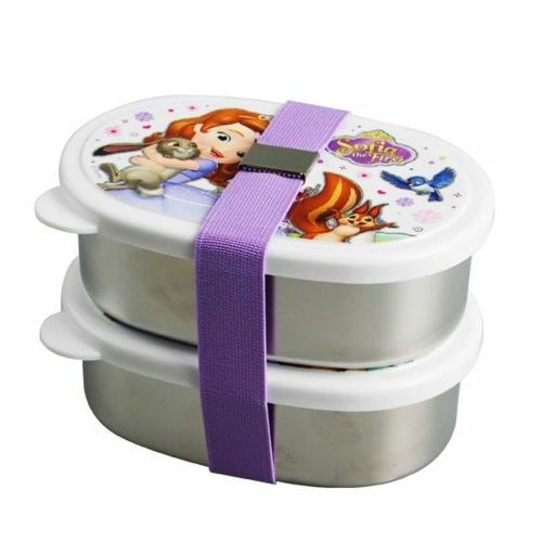 소피아 2단 밴드 타원 스텐 도시락