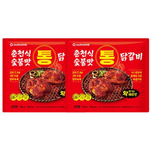 아워홈 춘천식 숯불맛 통 닭갈비 확 땡기는 매운맛 380g (2개)_이미지