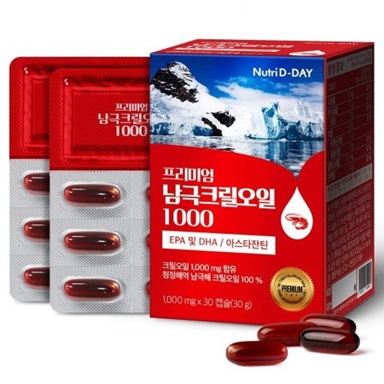 뉴트리디데이 프리미엄 남극 크릴오일 1000 30캡슐 (6개)