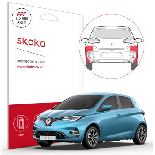 스코코 리어범퍼 PPF 보호필름 르노 조에 2020년 전용_이미지