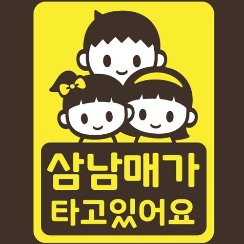 스튜디오치치카포 리틀메테오 아기가 타고 있어요 스티커 삼남매 BGG