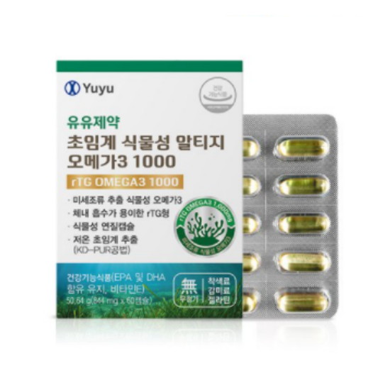 유유제약  초임계 식물성 알티지 오메가3 1000 60캡슐 (1개)