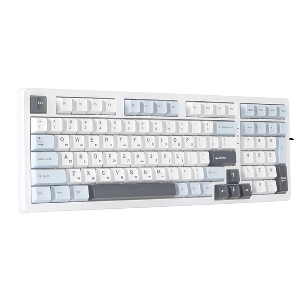 지클릭커 WK98 8K 풀윤활 무선 블루투스 기계식 화이트 마린 (유채꽃노랑축, 37g)_이미지