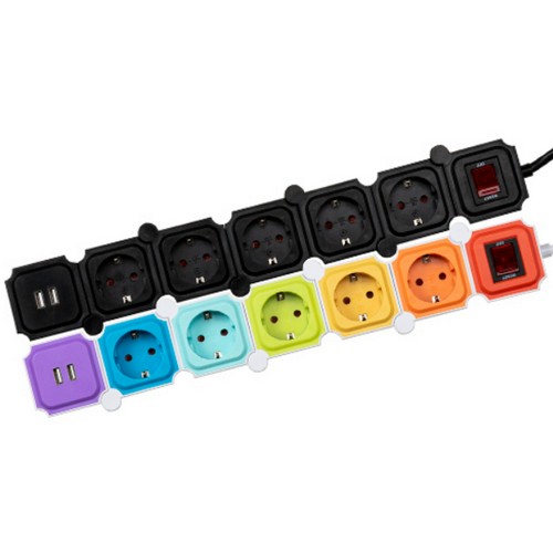 천하지엘씨 5구 USB 테트리스 멀티탭